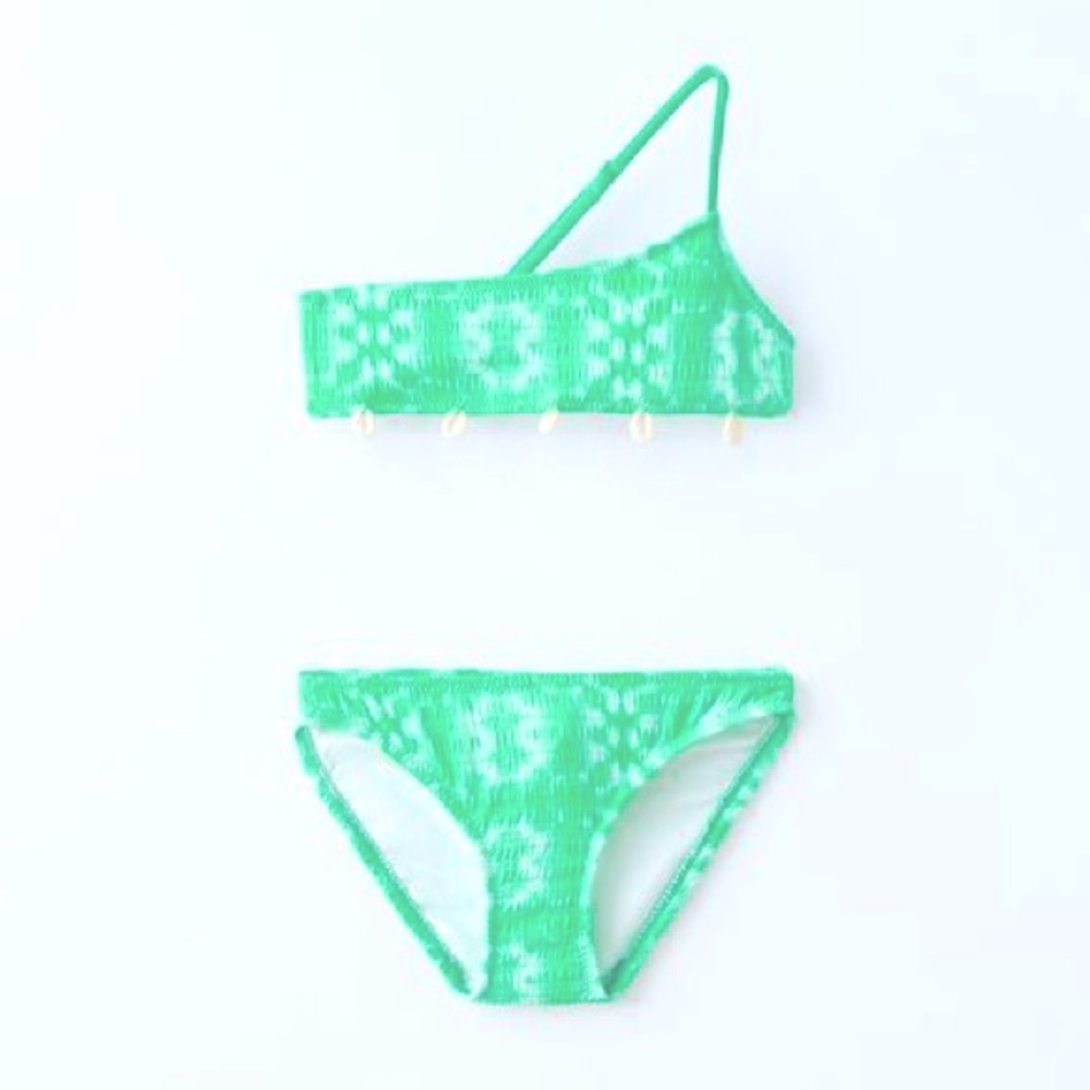 Zara Green Patterned Girls' Bikini Set